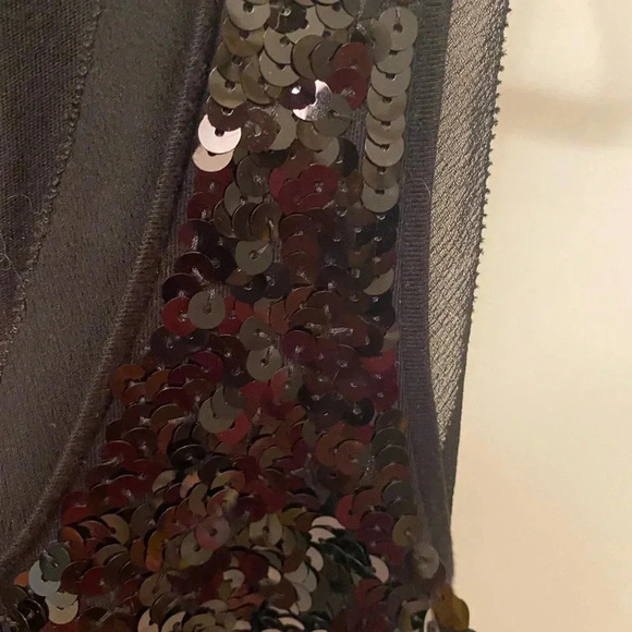Loft black sequin scoop neck tank top sleeveless medium - Picture 6 of 14